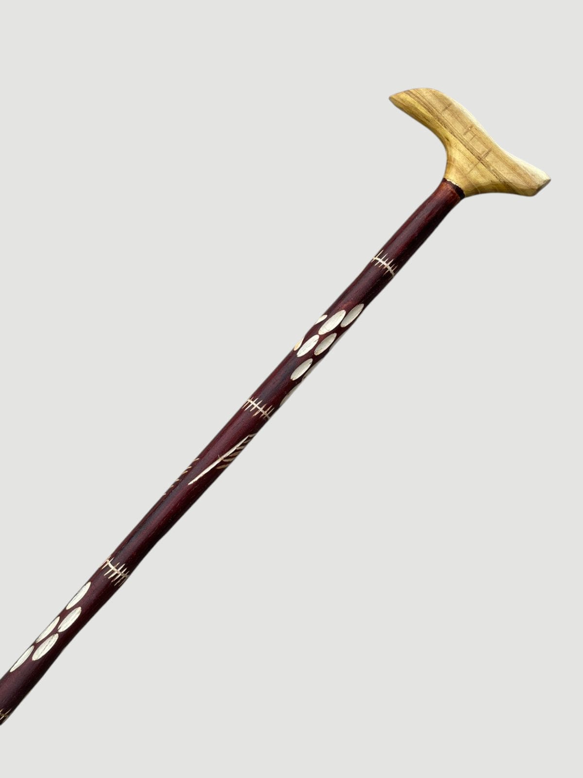 Premium Shahtoot Wood Walking Cane – Classic Brown (Derby T Sahpe handle)