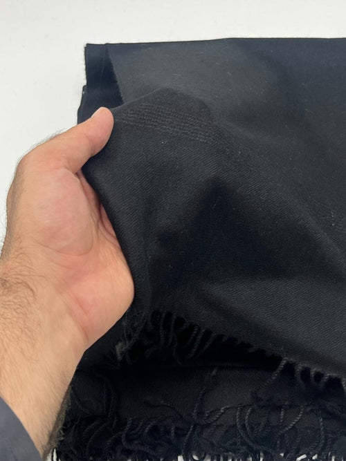 64 woollen Plain Black Shawl