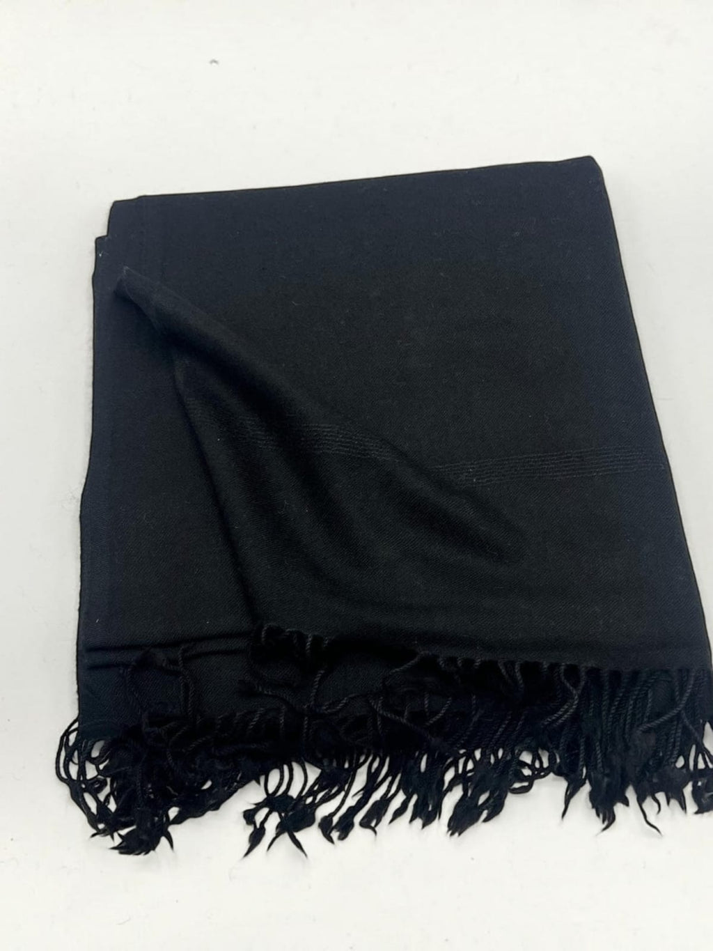 64 woollen Plain Black Shawl
