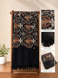 Kahmiri Wool Black Shawl