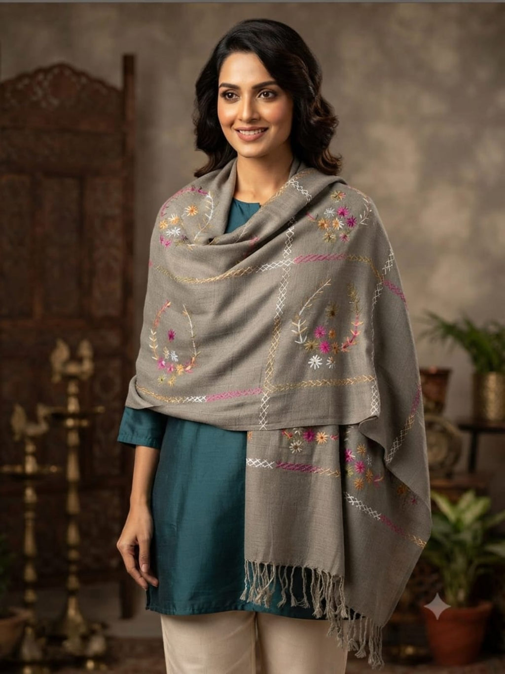 Pashmina wool New Gray