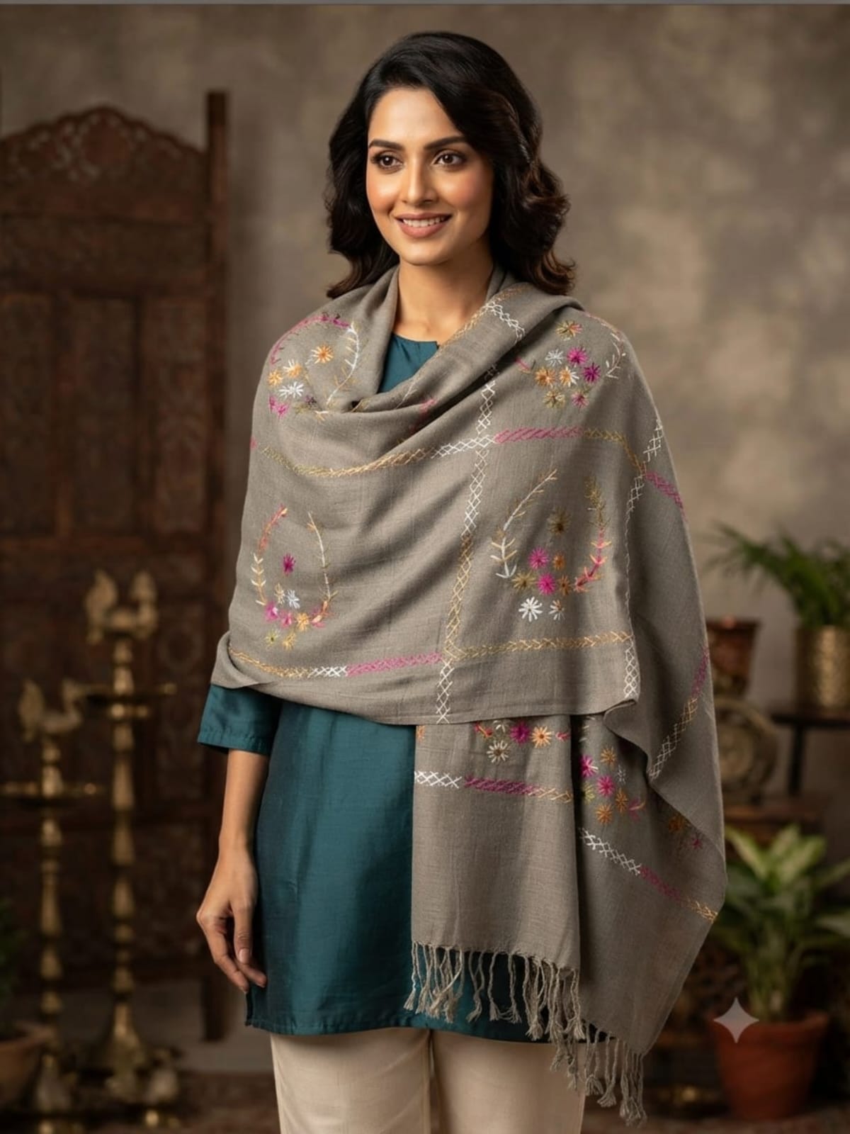Pashmina wool New Gray