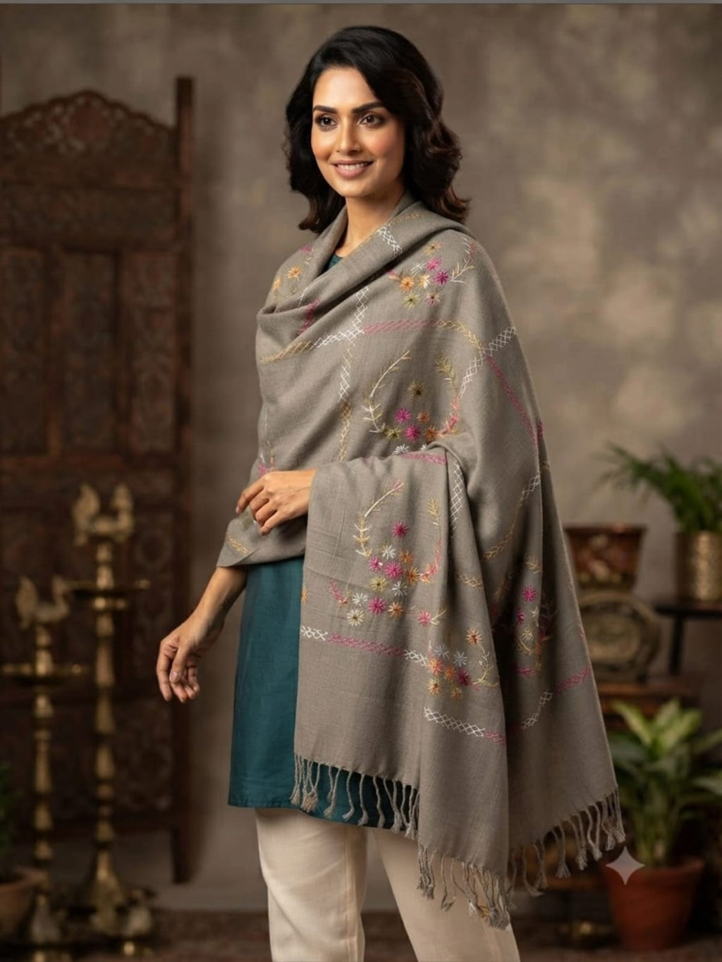 Pashmina wool New Gray