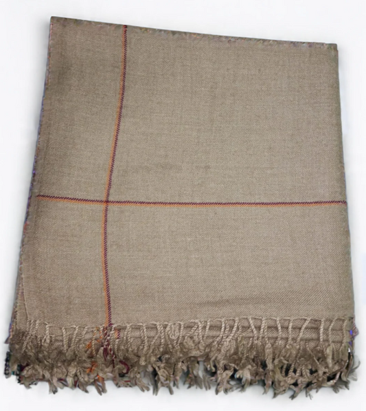 64 N-wool Brown 1 border shawl